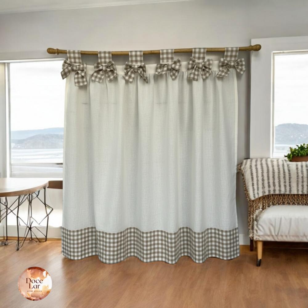 Cortina Long Xadrez Farmhouse 1,50 x 1,50 m (altura)