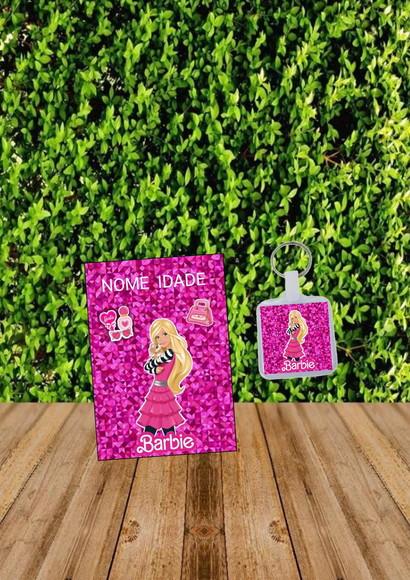 Bloquinho + Chaveiro Tema Barbie fazemos Qualquer Tema.