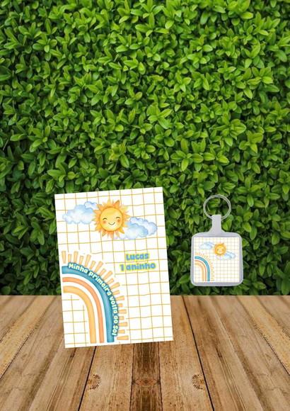 Bloquinho + Chaveiro Tema Minha Primeira Volta ao Sol.
