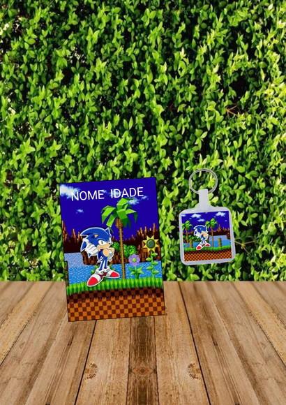 Bloquinho + Chaveiro Tema Sonic fazemos Qualquer Tema.