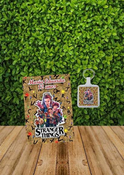 Bloquinho + Chaveiro Tema Stranger Things qualquer Tema