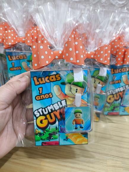 Bloquinho + Chaveiro Tema Stumble Guys qualquer Tema.