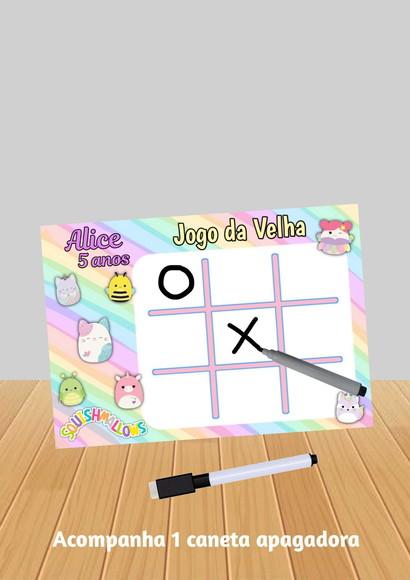 Jogo da Velha Tema Squishmallows fazemos Qualquer Tema.