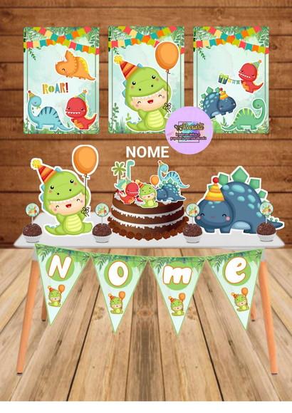 Kit Só Um Bolinho Tema Dino Baby 2.