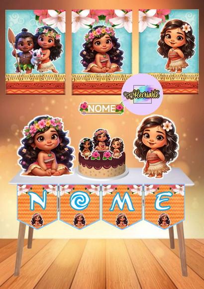 Kit Só Um Bolinho Tema Moana Baby.