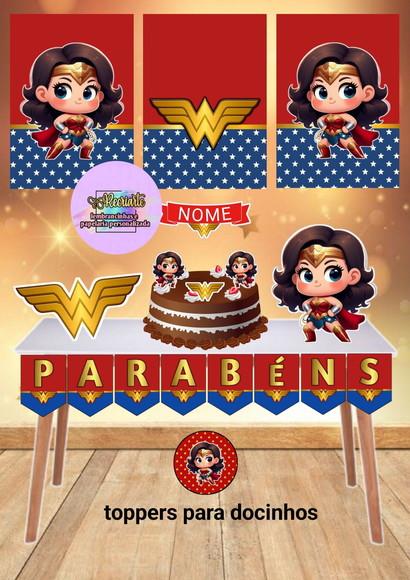Kit Só Um Bolinho Tema Mulher Maravilha Baby.
