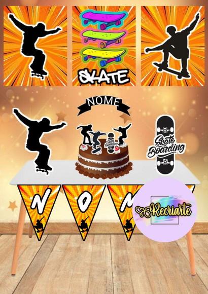 Kit Só Um Bolinho Tema Skate.