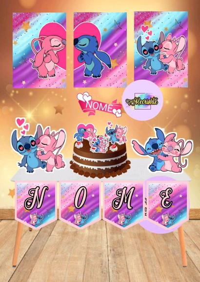 Kit Só Um Bolinho Tema Stitch e Angel.