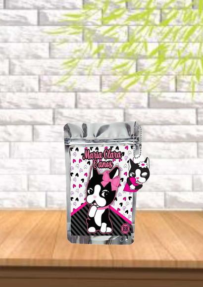 Saquinho Metalizado Tema Rebecca Bonbon qualquer Tema.
