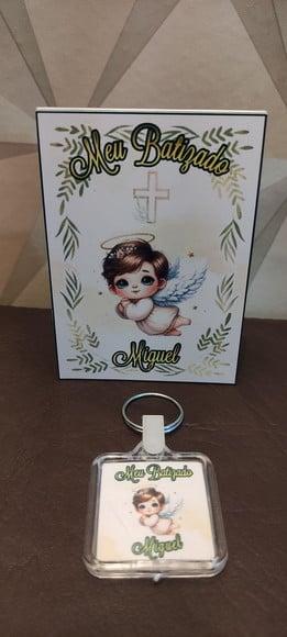 Bloquinho + Chaveiro Tema Batizado fazemos Qualquer Tema.