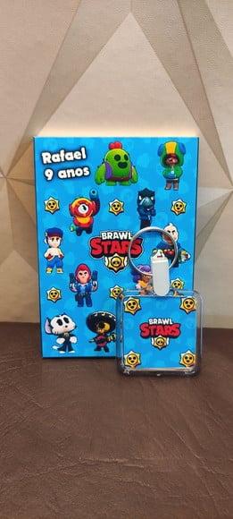 Bloquinho + Chaveiro Tema Brawl Stars qualquer Tema.