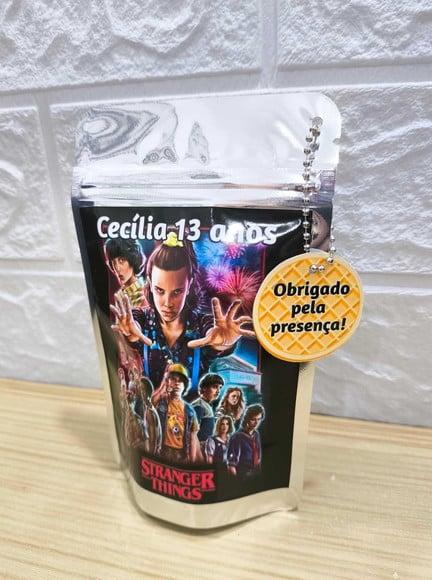 Saquinho Metalizado Tema Stranger Things qualquer Tema.
