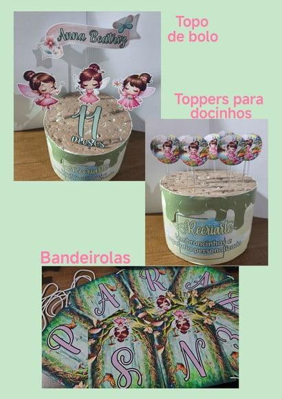 Kit Só Um Bolinho Tema Jardim das Fadas.