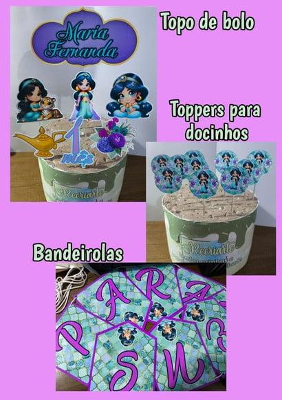 Kit Só Um Bolinho Tema Jasmine Baby.