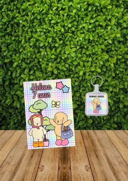 Bloquinho + Chaveiro Tema Bobbie Goods "qualquer Tema".