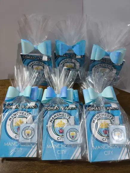 Bloquinho + Chaveiro Tema Manchester City.