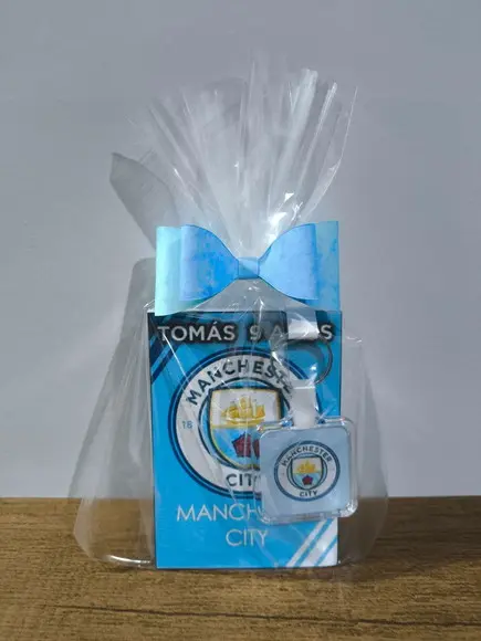 Bloquinho + Chaveiro Tema Manchester City.