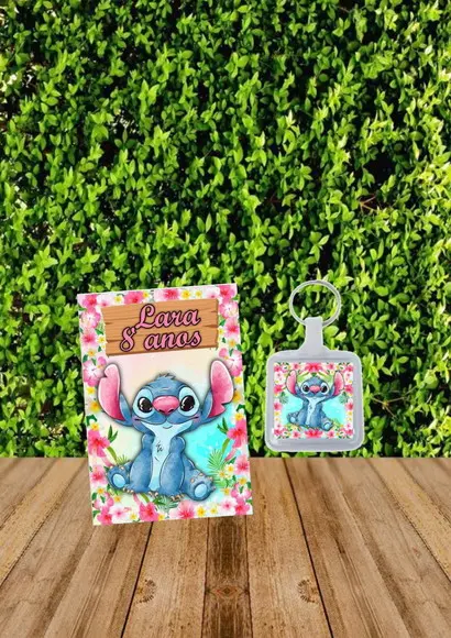Bloquinho + Chaveiro Tema Stitch "qualquer Tema".