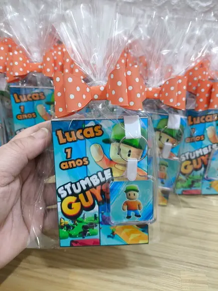 Bloquinho + Chaveiro Tema Stumble Guys "qualquer Tema".