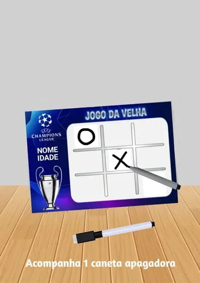 Jogo da Velha da Champions Personalizado "qualquer Tema".