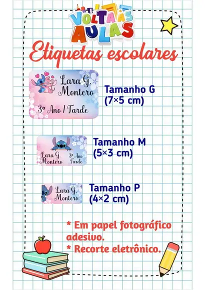 Etiquetas Escolares qualquer Tema