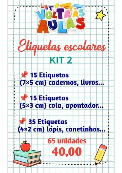 Etiquetas Escolares "qualquer Tema"