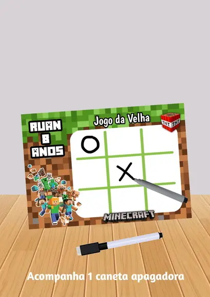 Jogo da Velha Tema Minecraft "fazemos Qualquer Tema".