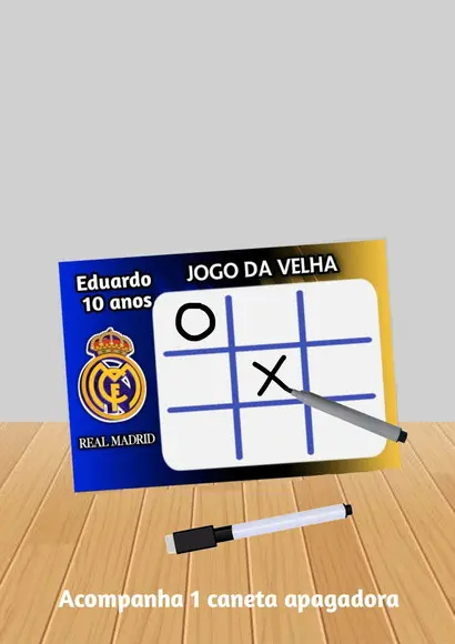 Jogo da Velha Tema Real Madrid "fazemos Qualquer Tema".