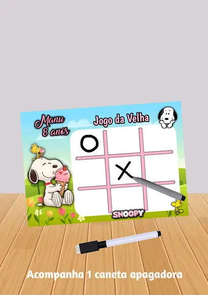 Jogo da Velha Tema Snoopy "fazemos Qualquer Tema".