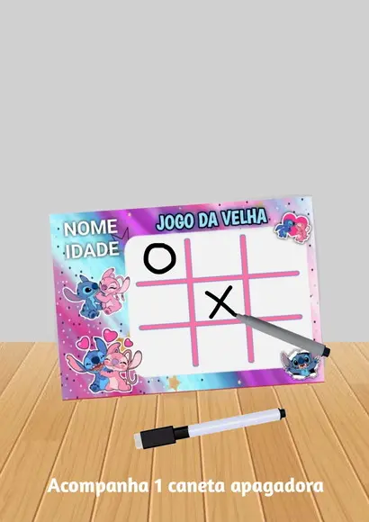 Jogo da Velha Tema Stitch e Angel "fazemos Qualquer Tema".