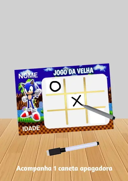 Jogo da Velha Tema Sonic "fazemos Qualquer Tema".
