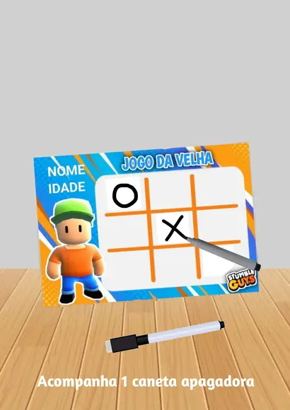 Jogo da Velha Tema Stumble Guys "fazemos Qualquer Tema".