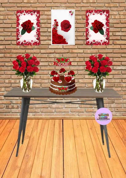 Kit É Só Um Bolinho Luxo Rosas Vermelhas.
