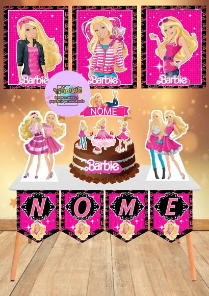 Kit Só Um Bolinho Tema Barbie.