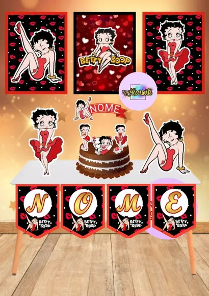 Kit Só Um Bolinho Tema Betty Boop.
