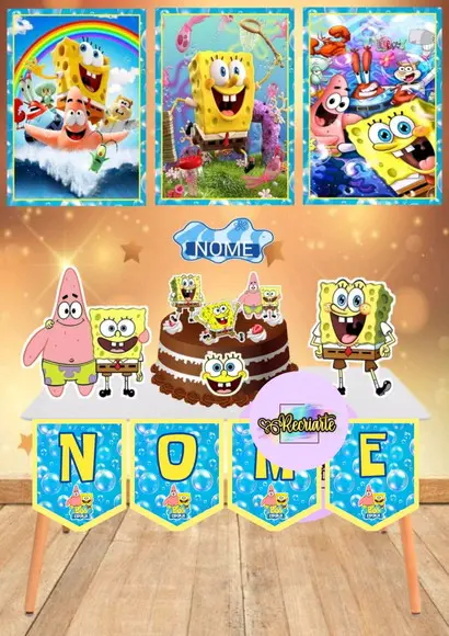 Kit Só Um Bolinho Tema Bob Esponja.