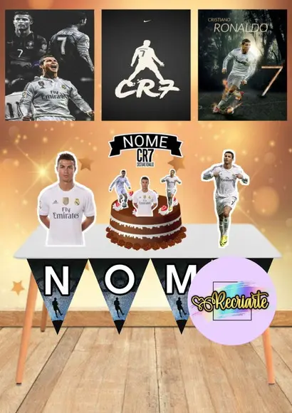 Kit Só Um Bolinho Tema Cr7.