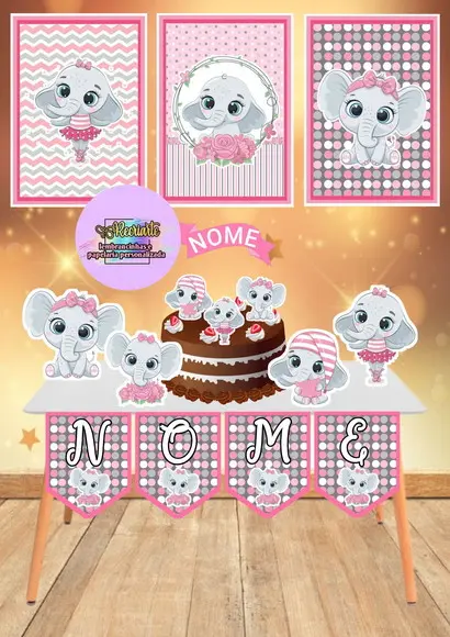 Kit Só Um Bolinho Tema Elefantinha 1.