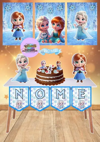 Kit Só Um Bolinho Tema Frozen Baby.
