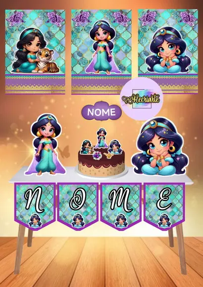 Kit Só Um Bolinho Tema Jasmine Baby.