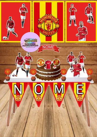 Kit Só Um Bolinho Tema Manchester United 2.