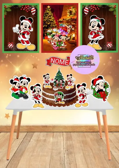 Kit Só Um Bolinho Tema Natal do Mickey .