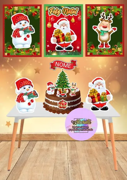 Kit festa só um bolinho tema Natal.