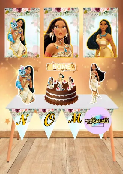 Kit Só Um Bolinho Tema Pocahontas.