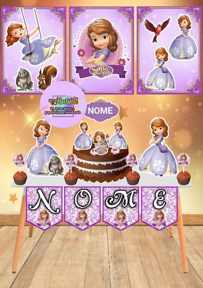 Kit Só Um Bolinho Tema Princesa Sofia.