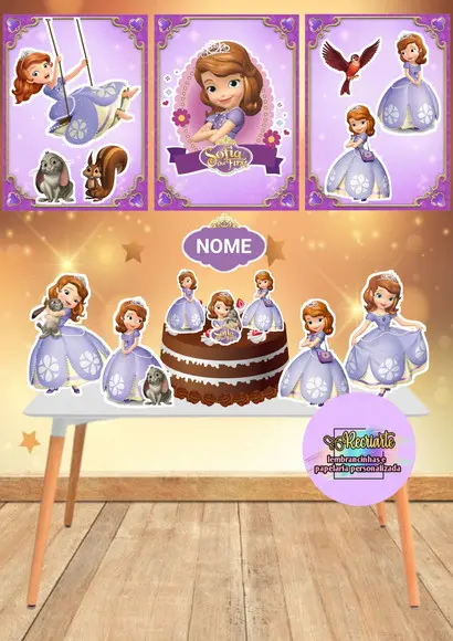 Kit Só Um Bolinho Tema Princesa Sofia.