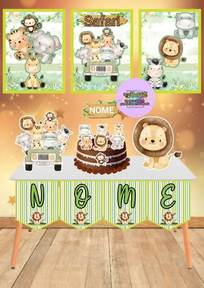 Kit Só Um Bolinho Tema Safari.