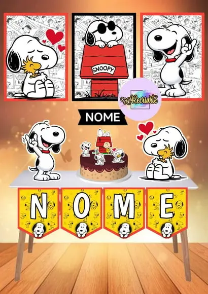 Kit Só Um Bolinho Tema Snoopy.