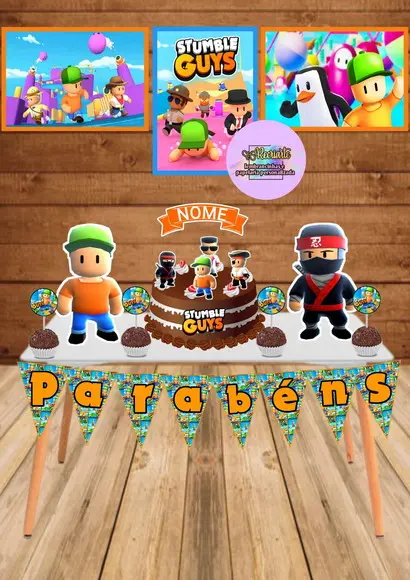 Kit Só Um Bolinho Tema Stumble Guys 2.