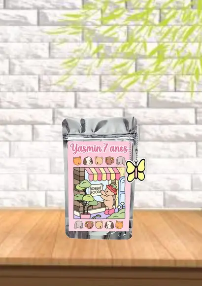 Saquinho Metalizado Tema Bobbie Goods "qualquer Tema".